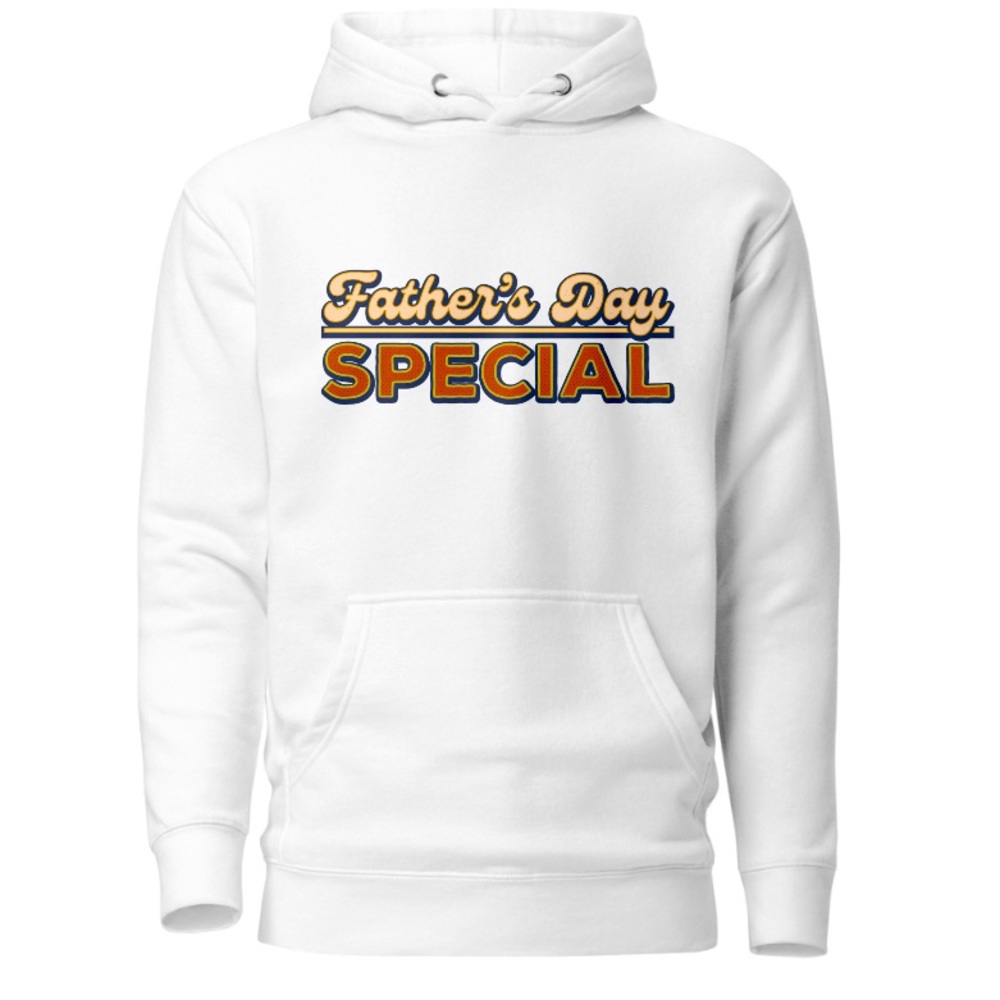 Unisex Custom Premium Hoodie, Father’s Day White, Size Medium